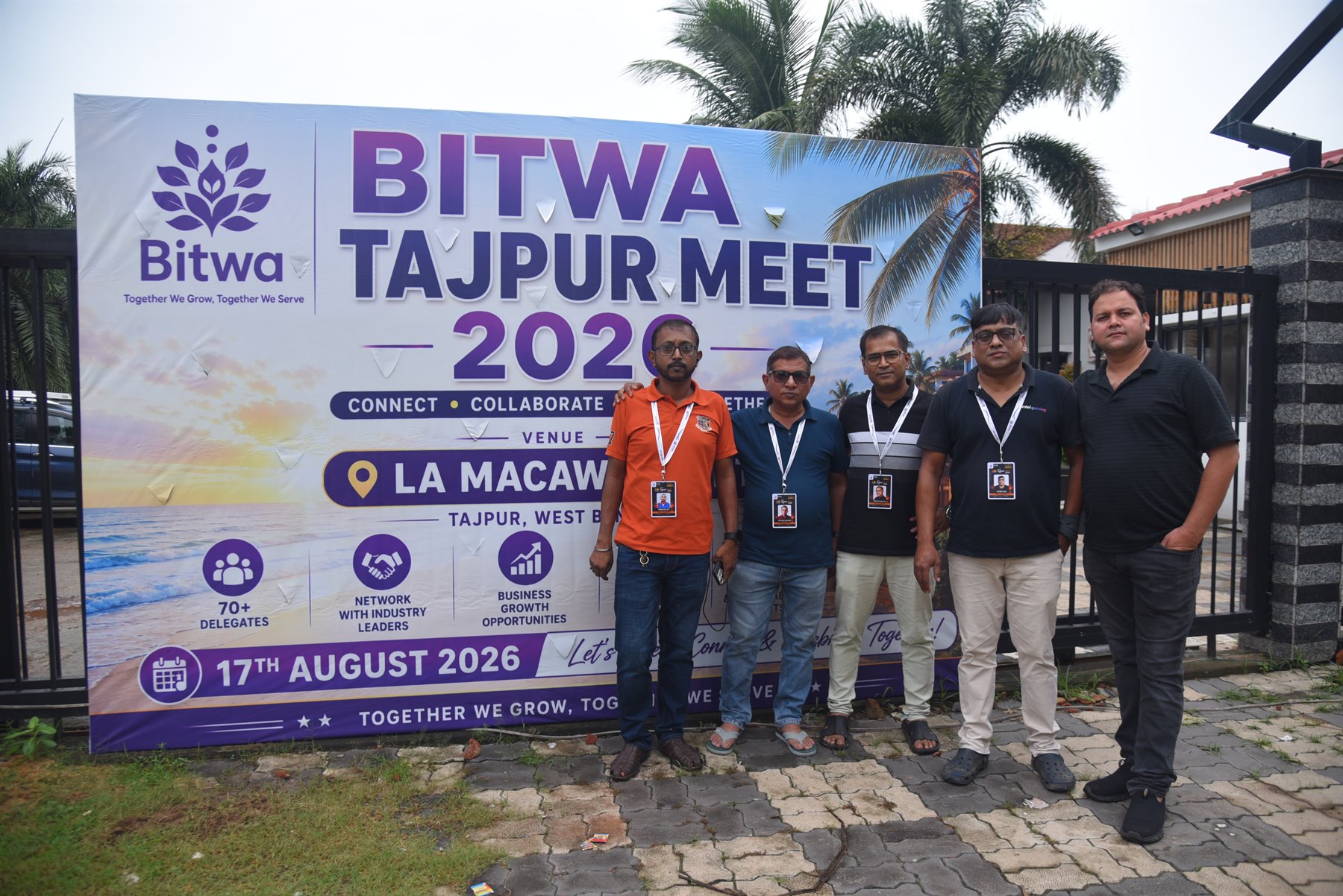 BITWA members at the Tajpur Meet 2026 welcome banner